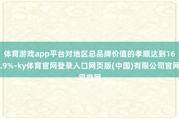 体育游戏app平台对地区总品牌价值的孝顺达到16.9%-ky体育官网登录入口网页版(中国)有限公司官网