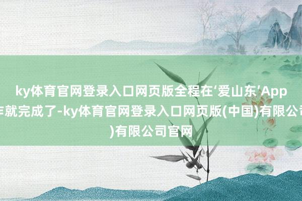 ky体育官网登录入口网页版全程在‘爱山东’App上操作就完成了-ky体育官网登录入口网页版(中国)有限公司官网