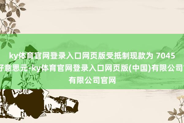 ky体育官网登录入口网页版受抵制现款为 7045 万好意思元-ky体育官网登录入口网页版(中国)有限公司官网