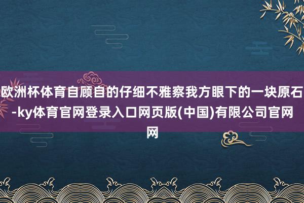 欧洲杯体育自顾自的仔细不雅察我方眼下的一块原石-ky体育官网登录入口网页版(中国)有限公司官网