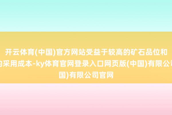 开云体育(中国)官方网站受益于较高的矿石品位和较低的采用成本-ky体育官网登录入口网页版(中国)有限公司官网